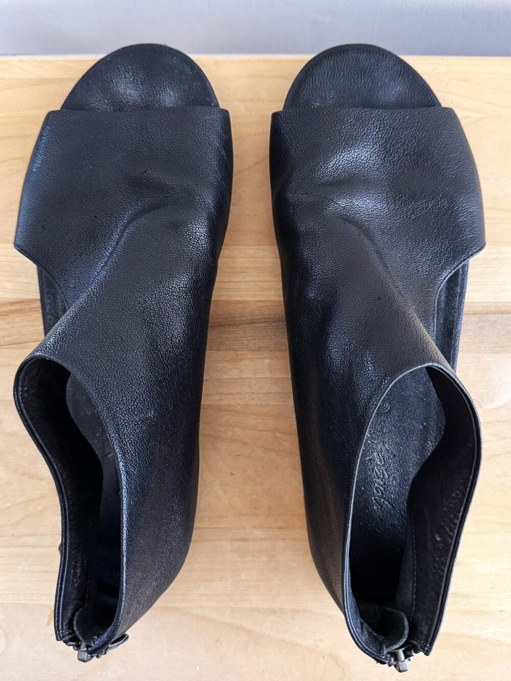 MARSELL Black Flat Open Toe Ankle Bootie Sandals - size 41 / 11
